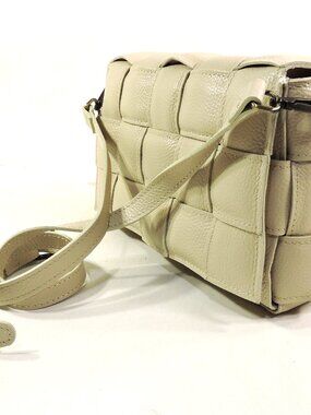 VIOLA CASTELLANI 🇮🇹 WOMEN'S CREAM SOFT LEATHER FASHION HANDBAG